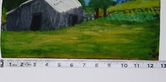 Southern Folk art 85 MILES TO ROCK CITY Painting Signed M.F 84 Cardboard 10×13