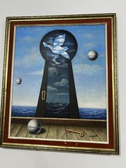 BEAUTIFUL PAINTING RENÉ MAGRITTE PAINTING OIL ON CANVAS BELGIAN PAINTER RARE