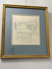 1967 Herman Rose Signed Watercolor Painting Provenance to White House Curator