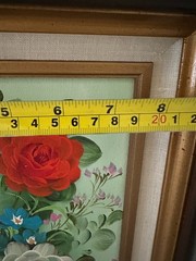 Vtg Original Still Life Oil Painting English Roses Wild Flowers Signed 15×17″