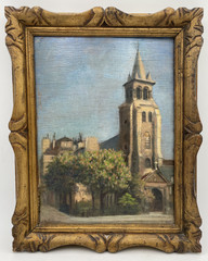 Léon PRINTEMPS (1871-1945) – Church Saint Germain des Prés Paris – Oil Painting