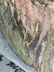 Original Landscape Painting On Wood Lake Katherine Santa Fe Baldy Mountain Art