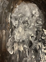 11 x 14 Original Oil Painting Horror Portrait on Canvas Panel Art Abstract