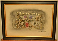 SAM GLANKOFF Original Signed Judaica Poem Mixed Media Abstract Collage Painting