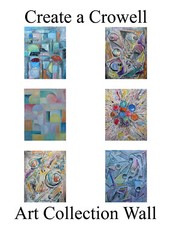 KEEP MARCHING ON abstract 16×20 Black canvas original painting signed Crowell