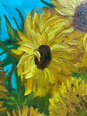 Marina Fisher ,oil painting, My Yellow Flowers, size: 18” x 24” inch