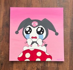 Kuromi Crying on Mushroom Acrylic Painting – 24 inch x 24 inch Canvas!