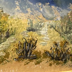 Vintage Impressionist Oil Painting Signed M Schrader 1981 Framed Landscape Art