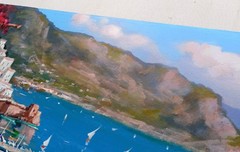 AMALFI PAINTING ITALY SEA PANORAMA by PAINTER SANNINO ITALIAN Italien malerei