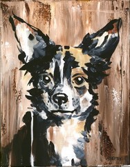 11×14 Original Chihuahua Dog Painting Cute Pet Portrait Acrylic Art by Jim