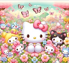 DIY Hello Kitty and Friends Diamond Painting Kit (30×30 cm) A4