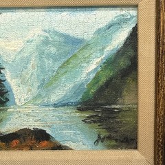 Vtg Impressionist Original Oil on Board Painting Framed Stream Landscape Signed