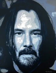 Keanu Reeves original modern pop art John Wick acrylic Matrix painting on canvas