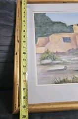 Water Color Pueblo Scene Still Life Painting By Vivian Frame And Matted