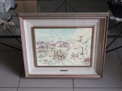 Oil Painting On Canvas Morning In The Swamp Signed U. Kraus Vintage