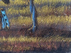 ORIG ENESTO SANCHEZ PAINTING INDIAN CHIEF ON A Hunt ACRYLIC ON VELVET 27X39.5