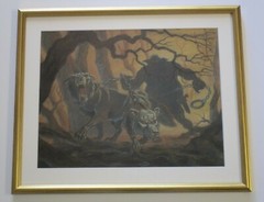VINTAGE DOUG LEFLER DRAWING SCIENCE FICTION FANTASY Illustration CREATURES