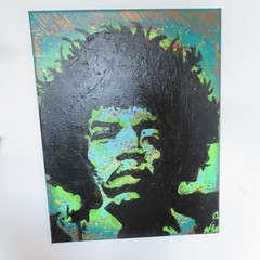 Original Acrylic Jimi Hendrix Portrait Painting on Canvas, 11″ x 14″ Signed 2012