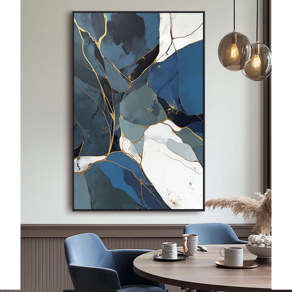 Hand Painted on Oil Painting Home Decor Conceptual Abstract Wall Art Blue