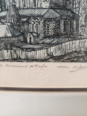 2 Original Etching Kizhi Island Church of Transfiguration Russia Signed Limited