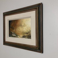 Oliveira Leite Sky & Landscape Brazilian Impressionist Framed Oil Painting 1978
