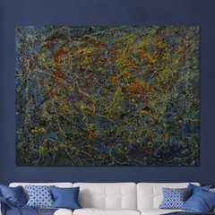 Jackson Pollock style￼ Profession￼al Painting 81” X 62”(6ft 9in)Abstract Modern