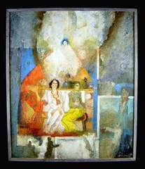 František Nikl 1935 Vracow – Prague / Expectation / Painting, Signed / 1993