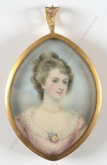 „Portrait of a young lady (bride?)“, American miniature, 1860s