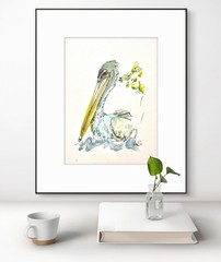 Original Abstract Expressionism 9X12 Pelican Paper Ink Handmade Signed Fine Art