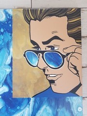 Original Acrylic Abstract Painting Pop Art signed Canvas