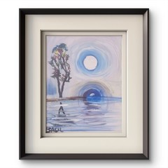 Serene Reflection Colorful Modern Art Acrylic Painting Canvas