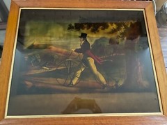Vintage Portobello London Studios Reverse Glass Painting Pedestrian Hobbyhorse