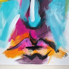 Original Abstract Man Face Painting 11×14 Loose Brush Strokes Canvas Wall Art