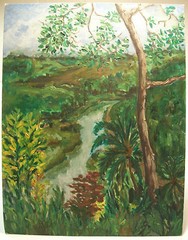 Vintage Landscape Painting on Board – Unsigned – Unframed – Canada – Late 20th C