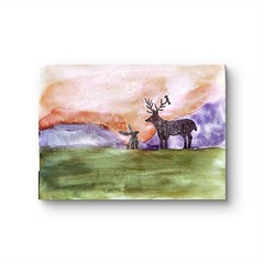 Trio Of Friends Contemporary Expressionist Original Acrylic Painting 9×12 Paper