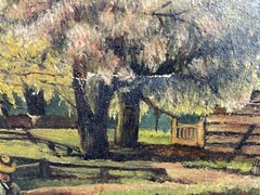 American School o/c, „View on the Potomac,“ 19th C. West Virginia figurative