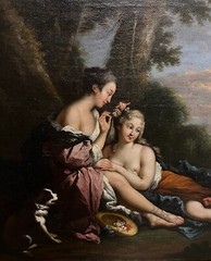 Francois Boucher „Nymphs and Putti resting in a Wooded Landscape“ oil painting