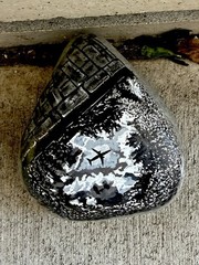 Airplane Reflection Art Hand Painted On A Rock Approx 5” X 5” X 2 1/2”