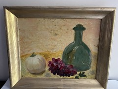 Vintage Still Life Fruit Oil On Canva Signed