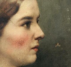 OIL Painting Signed ~ VICTORIAN PORTRAIT ~ c1880s New York LISTED AMERICAN