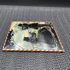 VTG Silhouette Painted Convex Glass Couple Picture 1940’s