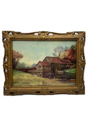 Robert Wood Oleograph Mid 1900’s Composition Matter Gilt Frame Decorative Motif