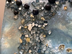Unique 3D, Mixed Media Resin Geode Painting on Canvas