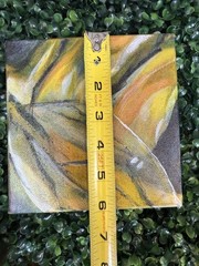 3 Vintage Hand Painted Abstract Canvas Art MCM Style Wall Decor Orange Brown