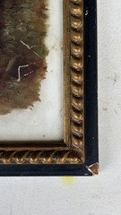 Rare 1891 Minnie Rankin Wyman painting „Mill at Ensenore“ on porcelain tile Rare