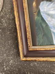 Original Frederic Michael Wood Oil On Canvas Portrait Of Ina Painting 22×28
