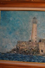 LG FRAMED ORIGINAL OIL EL MORRO CASTLE & BAY OLD HAVANA, CUBA ARTIST HECTO VIDAL