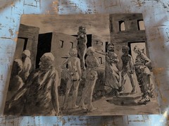 1930’s-40’s Ink Wash Drawing Painting Reginald Marsh? Erotica Artwork VTG RARE 2