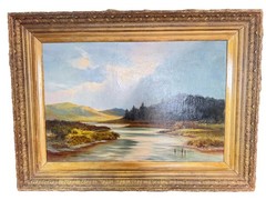 John Sinclair (1872-1922) Original Oil Painting On Canvas Gilded Frame 33×46.5”