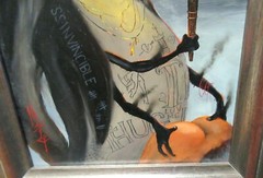 S.S. INVINCIBLE RARE PENGUIN ANIMATION OIL ON MASONITE POP ART PAINTING SIGNED